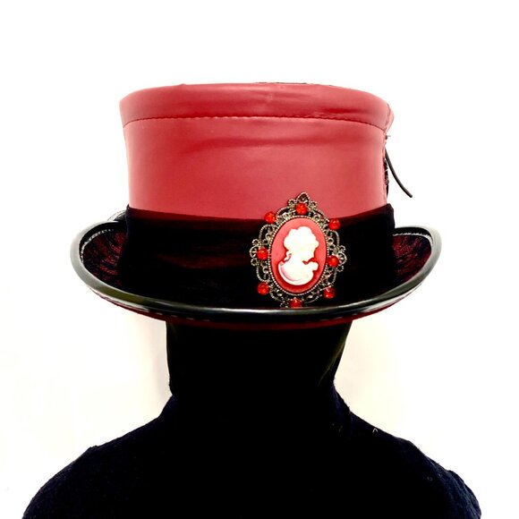 Steampunk Top Hat Metallic Scientist Time Traveler Halloween Costume Cosplay Hat - Picture 2 of 5